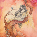 Fairy Wren, 2021, Watercolor & Pencil