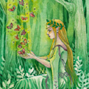 Lady of the Forest, 2020, Watercolor & Ink